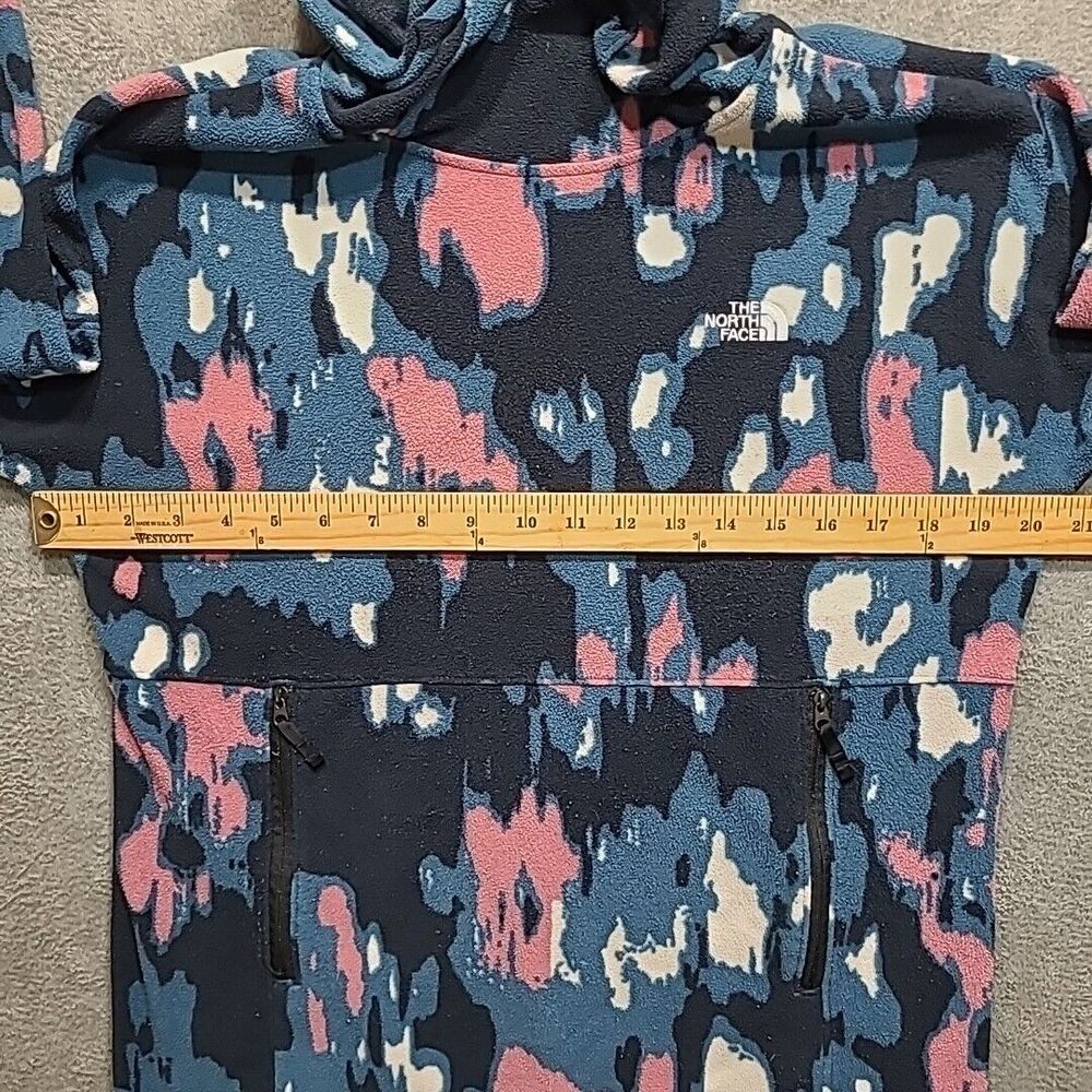 The North Face Glacier Pullover Fleece Hoodie Blue/Pink Abstract Print S P - Picture 10 of 16